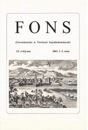 FONS 2002/1-3. - Tanulmányok a 60 éves Gecsényi Lajos tiszteletére
